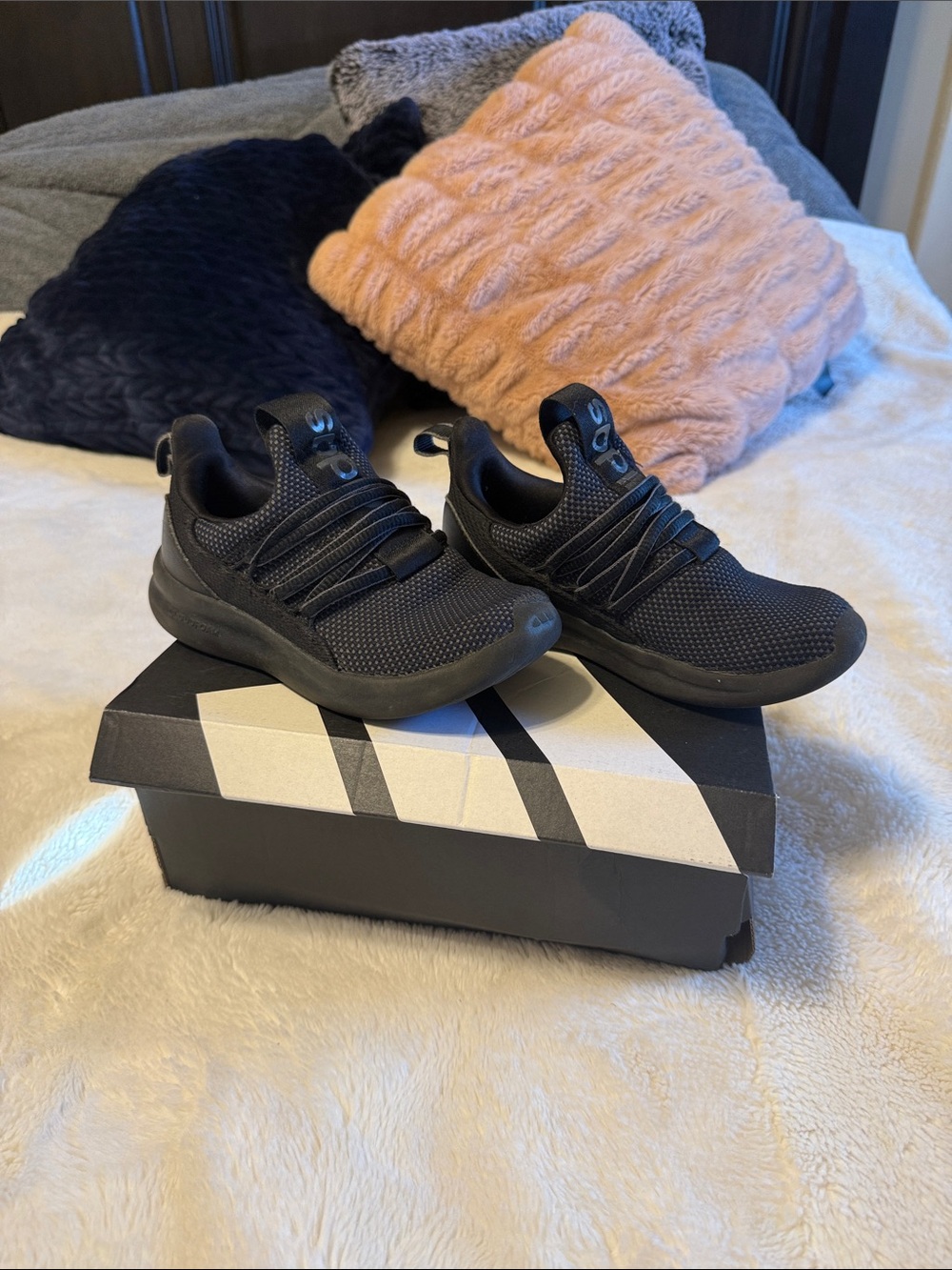 adidas Kids Black Slip-On Athletic Sneakers